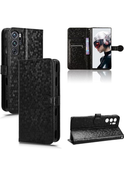 Nubia Kırmızı Sihirli 9 Pro/pro Artı Geometrik Desen Deri Cüzdan Için Kılıf (Yurt Dışından)