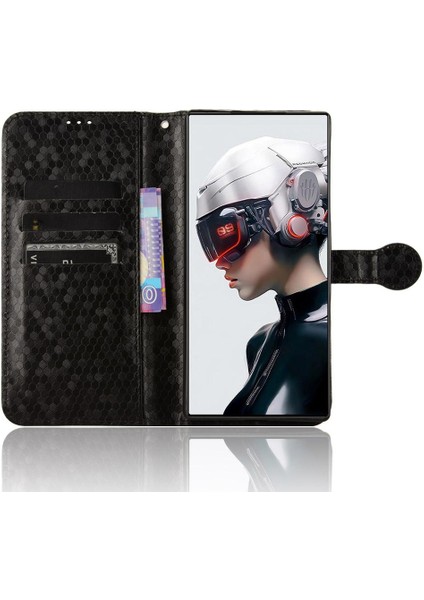 Nubia Kırmızı Sihirli 9 Pro/pro Artı Geometrik Desen Deri Cüzdan Için Kılıf (Yurt Dışından)