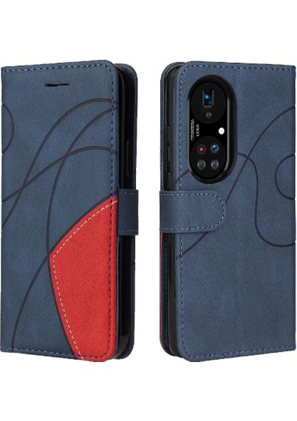 Huawei P50 Pro Pu Deri Flip Folio Kılıf Kickstand Koruyucu (Yurt Dışından)