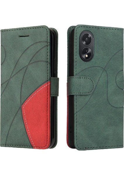 Oppo A38 4G/A18 4g Kickstand Koruyucu Kart Yuvası Standı Pu (Yurt Dışından)