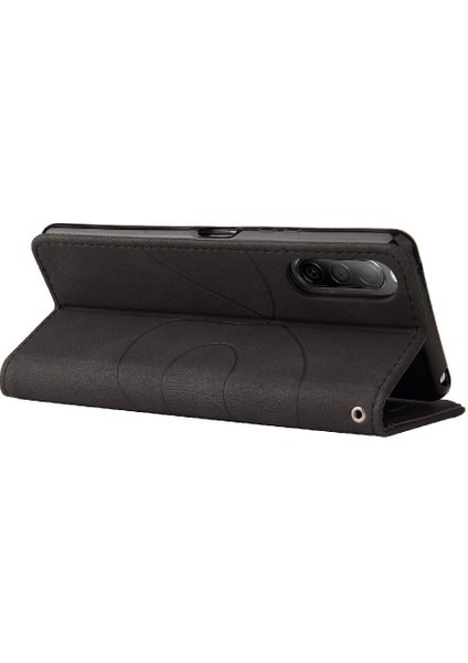 Mays Shop Sony Xperia 10II Kickstand Koruyucu Pu Deri Flip Folio Kılıf (Yurt Dışından)