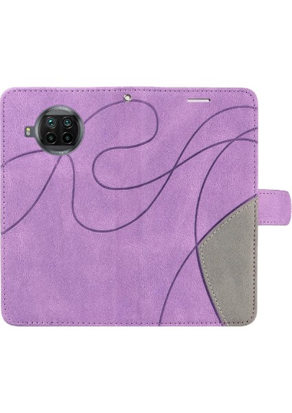 Xiaomi 10T Lite Için Kılıf Pu ile Iki Renkli Dikiş Kickstand Koruyucu (Yurt Dışından)