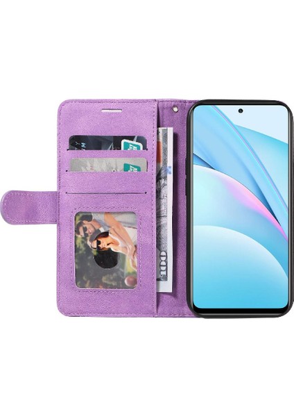 Xiaomi 10T Lite Için Kılıf Pu ile Iki Renkli Dikiş Kickstand Koruyucu (Yurt Dışından)