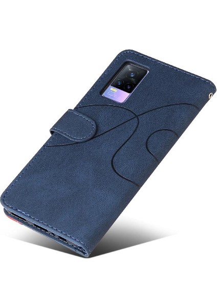Vıvo V21E 4g Kickstand Koruyucu Iki Renkli Dikiş Pu Deri Için Kılıf (Yurt Dışından) modelleri