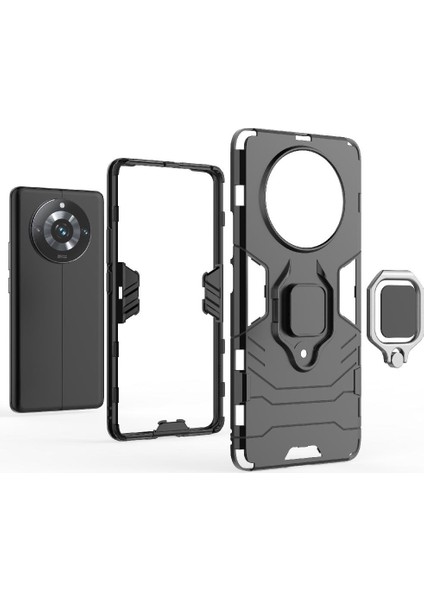 Realme 11 Pro Artı Darbeye Dayanıklı Kapak Için Kılıf Kickstand 360 &deg; Dönen Halka (Yurt Dışından) indirimleri