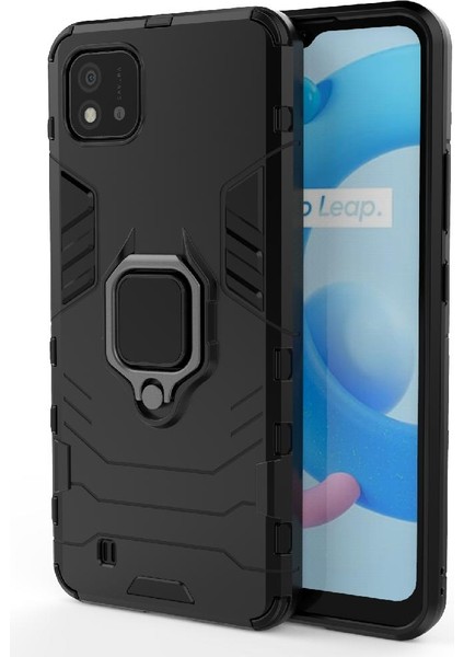 Realme C20 Kickstand Darbeye Kapak Için Kılıf 360 &deg; Dönen Halka Askeri (Yurt Dışından)