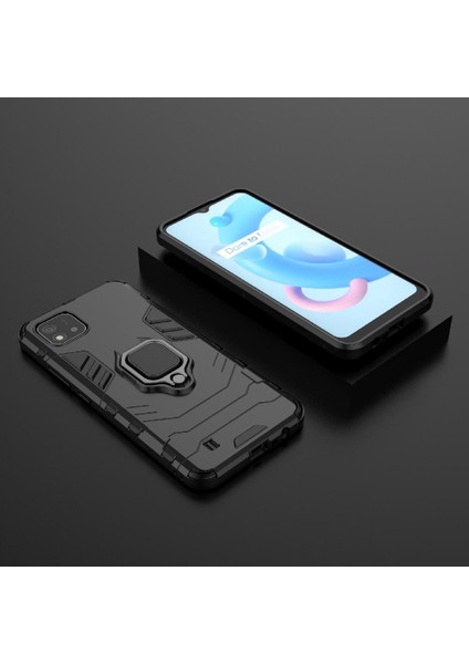 Realme C20 Kickstand Darbeye Kapak Için Kılıf 360 &deg; Dönen Halka Askeri (Yurt Dışından) fiyatları