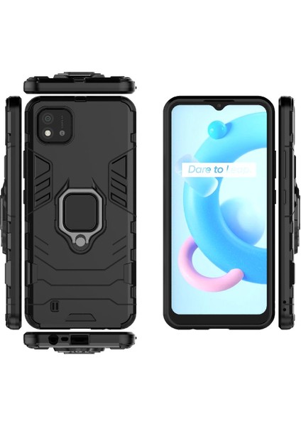 Realme C20 Kickstand Darbeye Kapak Için Kılıf 360 &deg; Dönen Halka Askeri (Yurt Dışından) fırsatları
