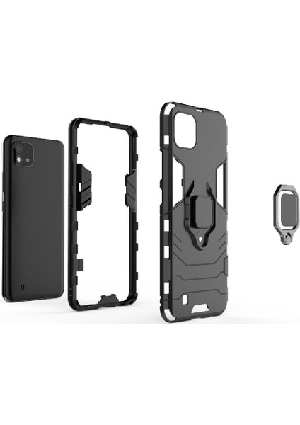Realme C20 Kickstand Darbeye Kapak Için Kılıf 360 &deg; Dönen Halka Askeri (Yurt Dışından) indirimleri