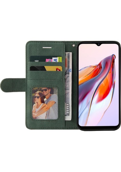Xiaomi Redmi 12C Iki Renkli Dikiş Için Kılıf Kickstand Koruyucu Pu Flip (Yurt Dışından)
