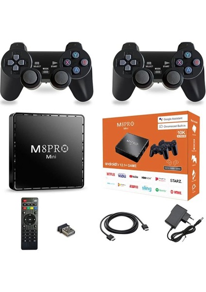 Doreka m8 Pro Mını 4K 8k 10 K Ultra Hd+Hdr Android Tv 5g 12.1+Game wıfı HDMI retro 10000+ Game box