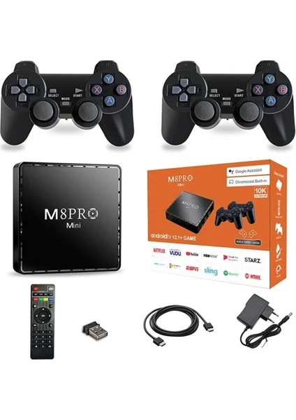 Doreka m8 Pro Mını 4K 8k 10 K Ultra Hd+Hdr Android Tv 5g 12.1+Game wıfı HDMI  retro 10000+ Game box