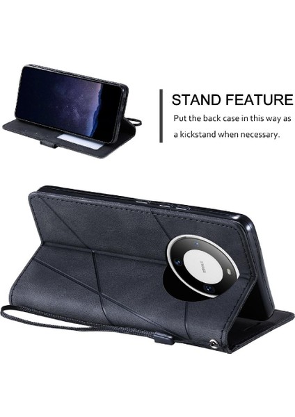Huawei Mate 60 Için Kılıf Darbeye Kart Tutucu Kickstand Pu Deri Cüzdan (Yurt Dışından)