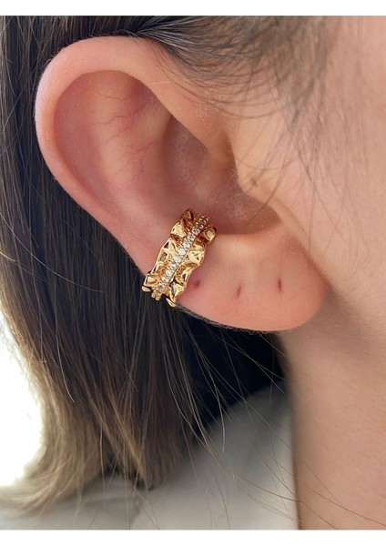 Zirkon Taşlı Halka Altın Kaplama Kadın Earcuff Kıkırdak Küpe fiyatları