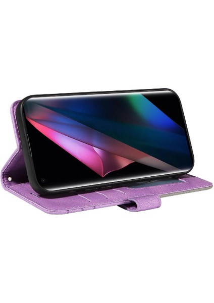 Mays Shop Oppo Bulmak Için Kılıf X3/x3 Pro Iki Renkli Dikiş Pu Deri Flip Folio (Yurt Dışından)