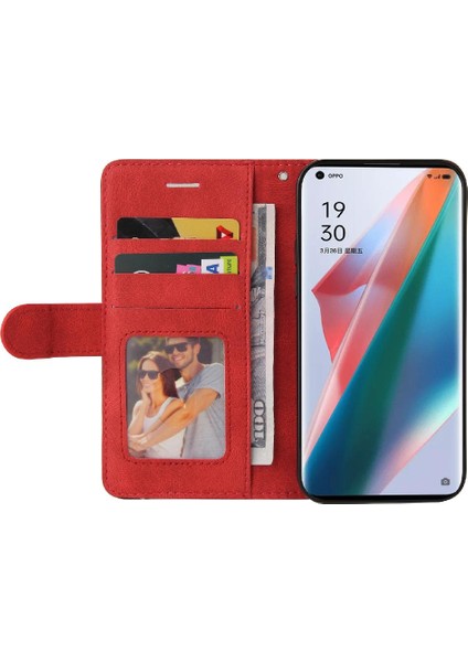 Mays Shop Oppo Bulmak Için Kılıf X3/x3 Pro Iki Renkli Dikiş Pu Deri Flip Folio (Yurt Dışından)