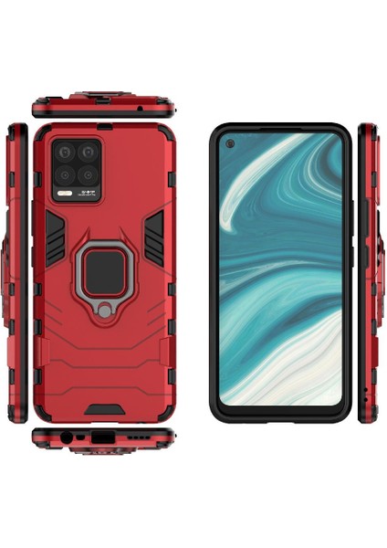 Realme 8 4g Darbeye Dayanıklı Kapak Için Kılıf Kickstand 360 &deg; Dönen Halka Askeri (Yurt Dışından)