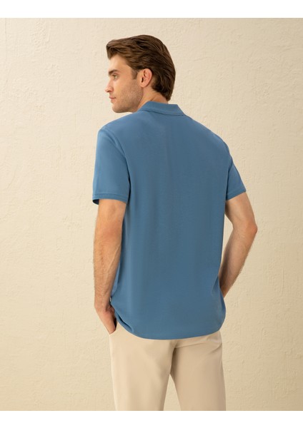 Erkek Koyu Mavi Regular Fit Basic Tişört 50291576-VR032