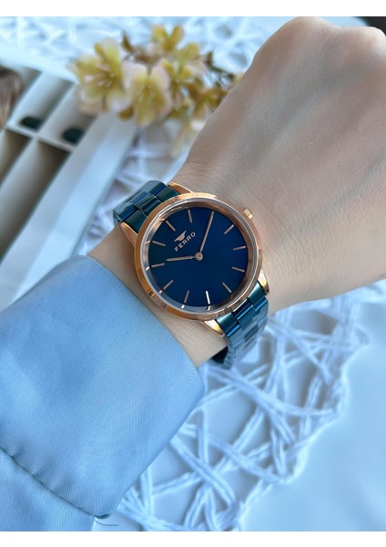 Çelik Kordonlu Lacivert/rose 3 Atm Suya Dayanıklı Özel Tasarım Kadın Kol Saati BF21124AWT-T fiyatları