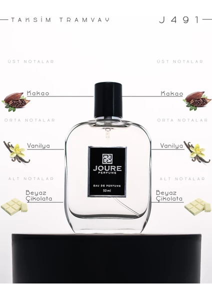 J491 - Kakao Vanilya Beyaz Çikolata Kokulu 50ML Kalıcı Edp Parfüm