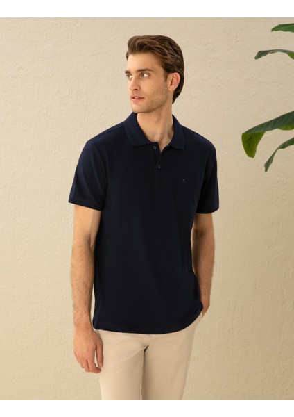 Erkek Lacivert Regular Fit Basic Tişört 50291576-VR033
