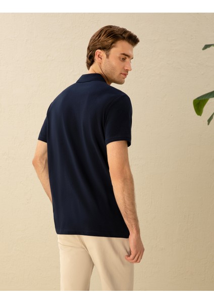 Erkek Lacivert Regular Fit Basic Tişört 50291576-VR033
