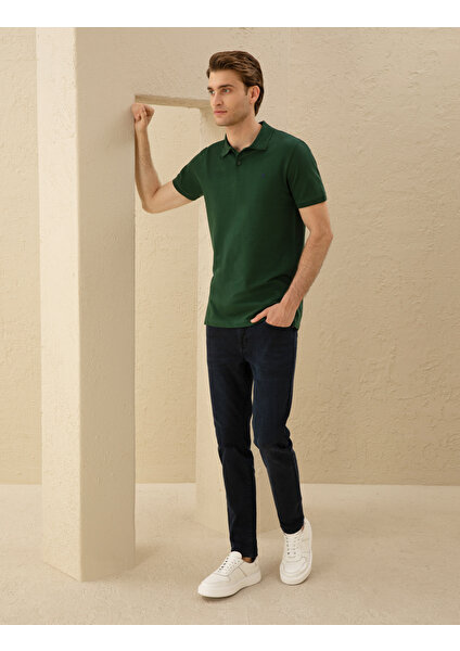 Pierre Cardin Erkek Koyu Yeşil Slim Fit Basic Tişört 50291625-VR079