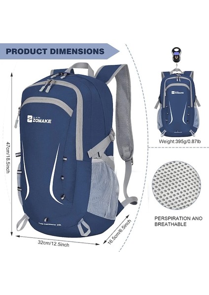 Mavi 35L Hafif Paketlenebilir Küçük Sırt Çantası Katlanır Su Geçirmez Caming Yürüyüş Sırt Çantası Kadın Erkek Için Açık Seyahat Çantası (Yurt Dışından) indirimleri