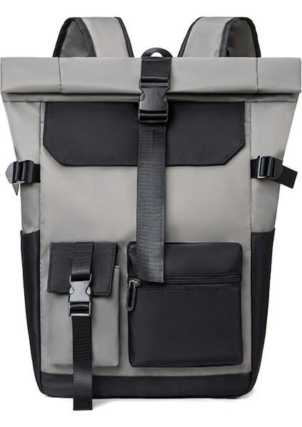 Koyu Gri Su Geçirmez Doğa Sporları Eğlence Sırt Çantası Roll Up Erkekler Iş Dizüstü Sırt Çantası Bilgisayar Çantası Açık Seyahat Kamp Kullanımı Için (Yurt Dışından)