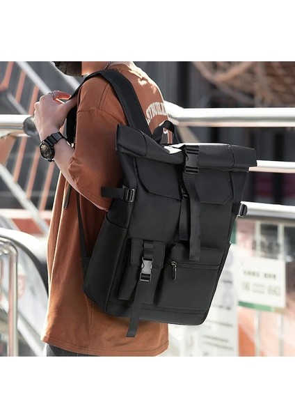 Koyu Gri Su Geçirmez Doğa Sporları Eğlence Sırt Çantası Roll Up Erkekler Iş Dizüstü Sırt Çantası Bilgisayar Çantası Açık Seyahat Kamp Kullanımı Için (Yurt Dışından) fiyatları