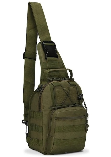 Yeşil-Yeni Erkek Çantası Açık Bisiklet Su Şişesi Taşınabilir Balıkçılık Aracı Taktik Omuz Eğik Çapraz Kamuflaj Out Spor Göğüs Çantası (Yurt Dışından)