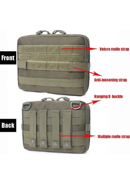 Haki-Molle Askeri Kılıfı Çanta Tıbbi Emt Kapak Taktik Paket Açık Kamp Avcılık Yardımcı Çok Alet Kiti Aksesuarları Edc Çantası (Yurt Dışından)