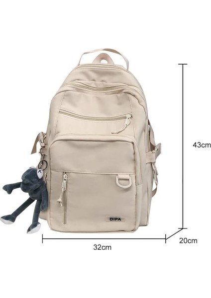 Heamor Kadınlar Kızlar Için Estetik , Çok Cepli Büyük Kapasiteli Su Geçirmez Kolej Okul Çantası Kurbağa Bebek Sırt Çantaları Okul Için - A04-BEYAZ (Yurt Dışından) fiyatları