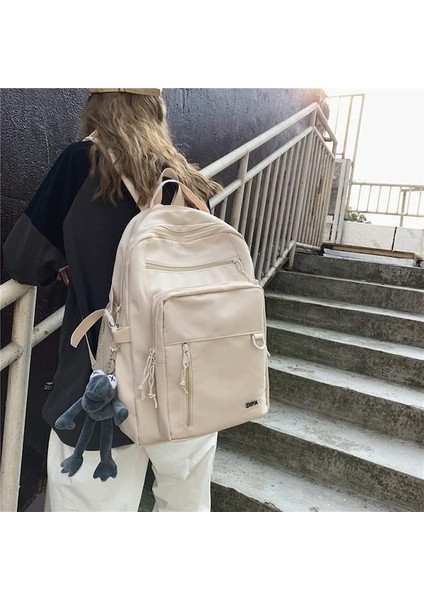 Heamor Kadınlar Kızlar Için Estetik , Çok Cepli Büyük Kapasiteli Su Geçirmez Kolej Okul Çantası Kurbağa Bebek Sırt Çantaları Okul Için - A04-BEYAZ (Yurt Dışından) fırsatları