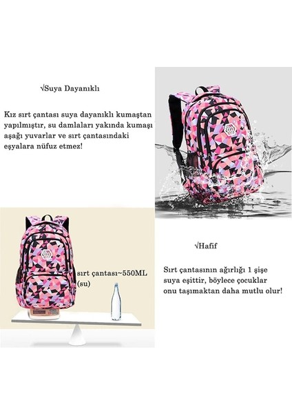 Yucama Top One Çocuklar Öğle Yemeği Çantası ve Kalem Kutusu Ile Okul Çantası Ilkokul Erkek Kız Sırt Çantası 3'ü 1 Arada Sırt Çantası Seti - Mavi (Yurt Dışından)