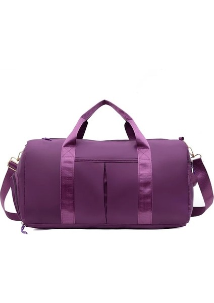 Mor-Açık Su Geçirmez Naylon Spor Spor Çantaları Erkek Kadın Eğitim Spor Seyahat Çantası Yoga Mat Spor Çantası Ayakkabı Bölmesi Ile (Yurt Dışından)