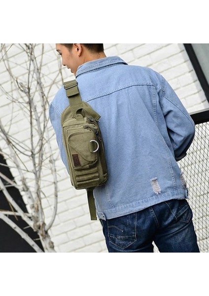 Kahve Taktik Omuzdan Askili Çanta Erkekler Açık Göğüs Çantası Kamuflaj Kamp Seyahat Yürüyüş Avcılık Askeri Crossbody Bel Çantası (Yurt Dışından) fırsatları