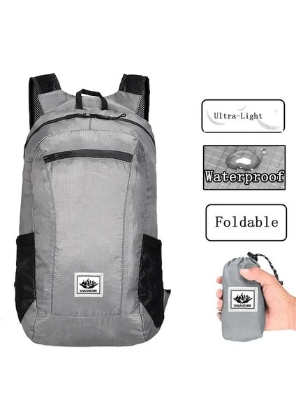 Gri-Açık Yürüyüş Çantası 20L Hafif Taşınabilir Sırt Çantası Katlanabilir Su Geçirmez Katlanır Ultralight Paketi Kadın Erkek Seyahat Yürüyüş Için (Yurt Dışından) indirimleri