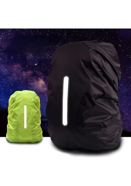 Diğer-Sarı Bir Sırt Çantası Yağmur Kılıfı Açık Seyahat Yürüyüş Tırmanma Çanta Kılıfı Güvenlik Yansıtıcı Şeritli Katlanabilir Su Geçirmez Yağmur Kılıfı Çanta Kılıfı (Yurt Dışından)