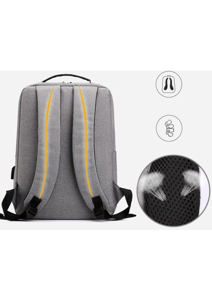 Yucama Dizüstü Bilgisayar 15,6 Inç, Seyahat , Iş Ince Dayanıklı Dizüstü Bilgisayarlar USB Şarj Portlu Seyahat Sırt Çantaları, Kolej Okul Bookbag - Grey (Yurt Dışından)