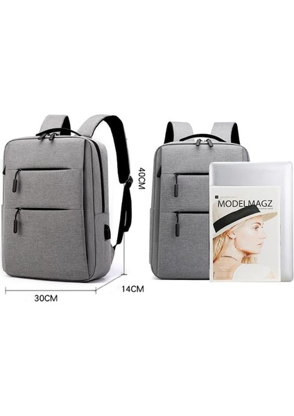 Yucama Dizüstü Bilgisayar 15,6 Inç, Seyahat , Iş Ince Dayanıklı Dizüstü Bilgisayarlar USB Şarj Portlu Seyahat Sırt Çantaları, Kolej Okul Bookbag - Grey (Yurt Dışından)