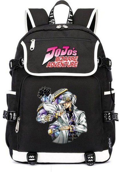 Yucama Deweiqi Anime Jojo'nun Tuhaf Macerası Kanvas Sırt Çantası - Siyah (Yurt Dışından)