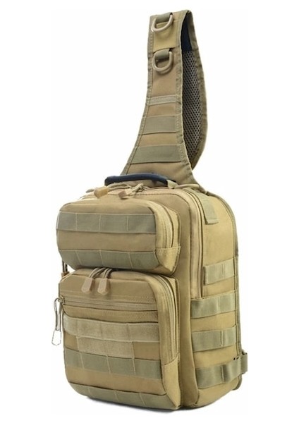 Haki-Erkek Taktik Omuz Askeri Göğüs Çantası Molle Doğa Sporları Naylon Büyük Kapasiteli Ordu Avcılık Kamp Yürüyüş Seyahat Sırt Çantası (Yurt Dışından)