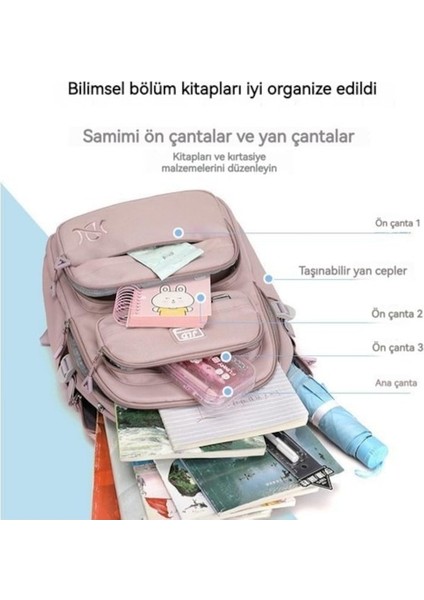 Eğlence Sırt Çantası Seyahat Sırt Çantası Büyük Kapasiteli Öğrenci Okul Çantası Pembe- Mor (Yurt Dışından) fiyatları