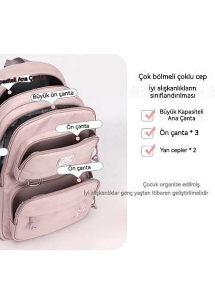 Eğlence Sırt Çantası Seyahat Sırt Çantası Büyük Kapasiteli Öğrenci Okul Çantası Pembe- Mor (Yurt Dışından) indirimleri