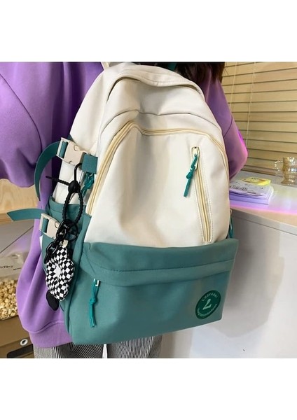 Yucama Kızlar Kadınlar Için Okul Sırt Çantası Bayanlar Sırt Çantası Okul Çantası Bookbag Set Ile Genç Kız Için Peluş Oyuncak, Kadınlar Için Sevimli Kolej Sırt Çantası - Green (Yurt Dışından)