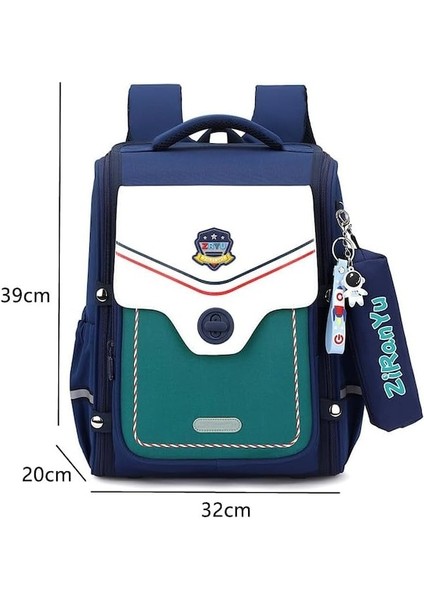 Yucama Yürüyor Sırt Çantası Ilköğretim Okulu Öğrencileri Schoolbag Sevimli Çocuklar Ilköğretim Okulu Sırt Çantaları Göğüs Kemeri ve Ücretsiz Kolye - Green (Yurt Dışından)