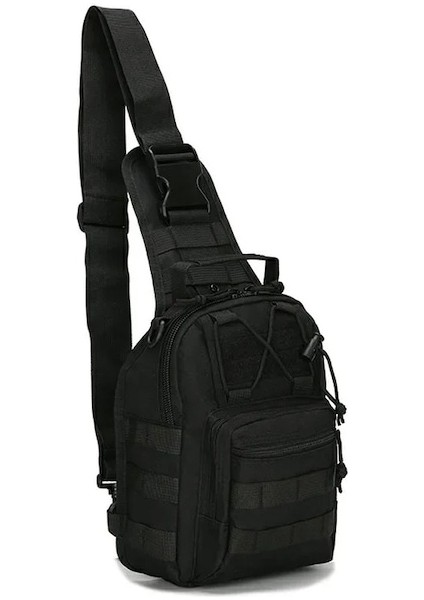 Siyah-Taktik Omuz Çantaları Askeri Seyahat Yürüyüş Sırt Çantası Erkekler Göğüs Askılı Çanta Spor Molle Ordu Kamp Avcılık Balıkçılık (Yurt Dışından)