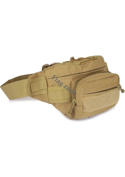 Haki-Açık Erkekler Su Geçirmez Molle Bel Fanny Paketi Taktik Askeri Spor Ordu Çanta Yürüyüş Balıkçılık Avcılık Kamp Seyahat Kemer Paketi (Yurt Dışından)