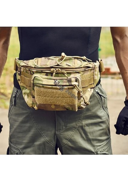 Haki-Açık Erkekler Su Geçirmez Molle Bel Fanny Paketi Taktik Askeri Spor Ordu Çanta Yürüyüş Balıkçılık Avcılık Kamp Seyahat Kemer Paketi (Yurt Dışından) modelleri